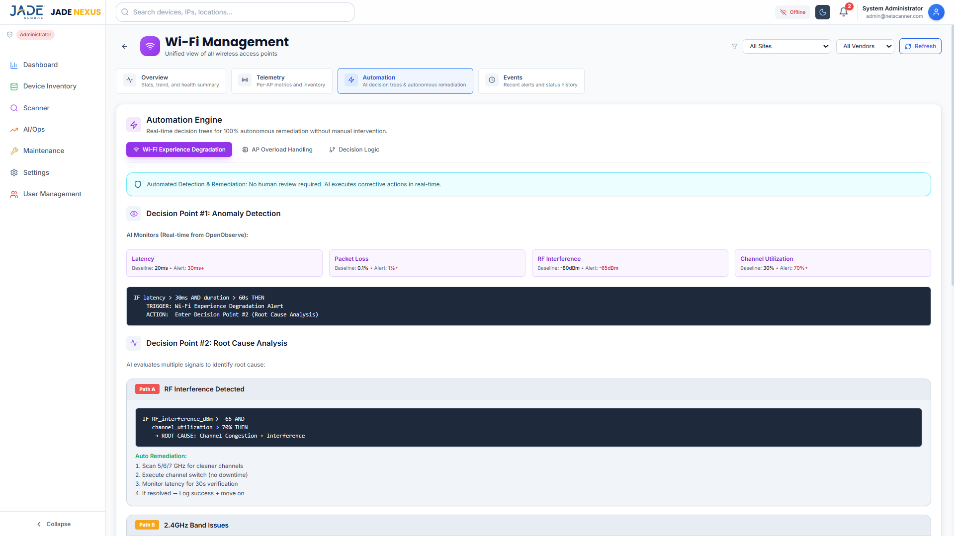 NEXUS Dashboard UI 7 Wi-Fi
